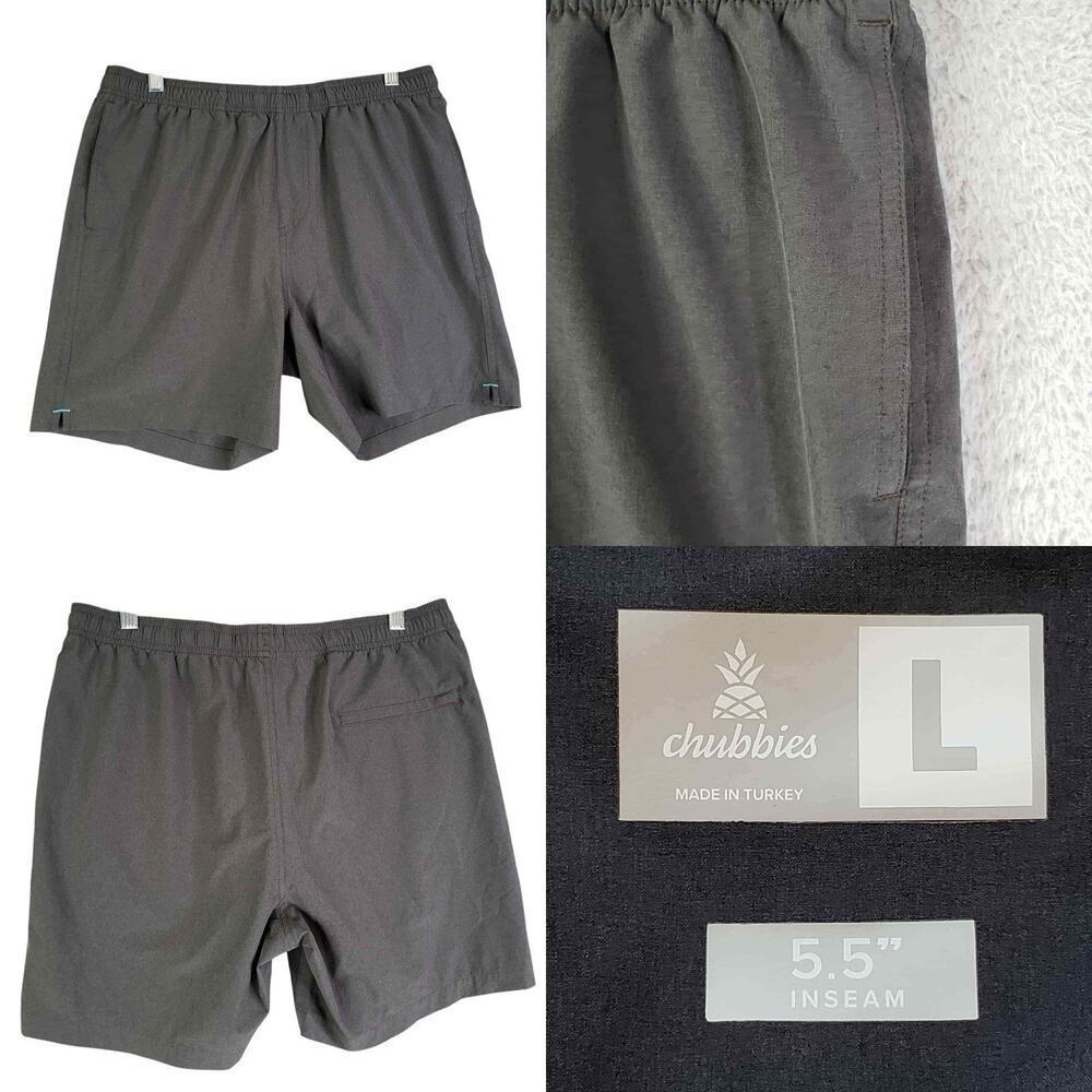 Chubbies Shorts Linerless Gray Men’s Size Large L 5.5” Inseam Stretch